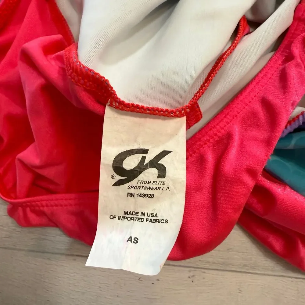 GK rainbow‎ colorful gymnastics leotard adult small